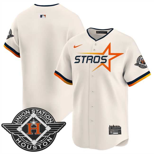 Mens Houston Astros Blank Cream 2025 City Connect Limited Stitched Jersey Dzhi